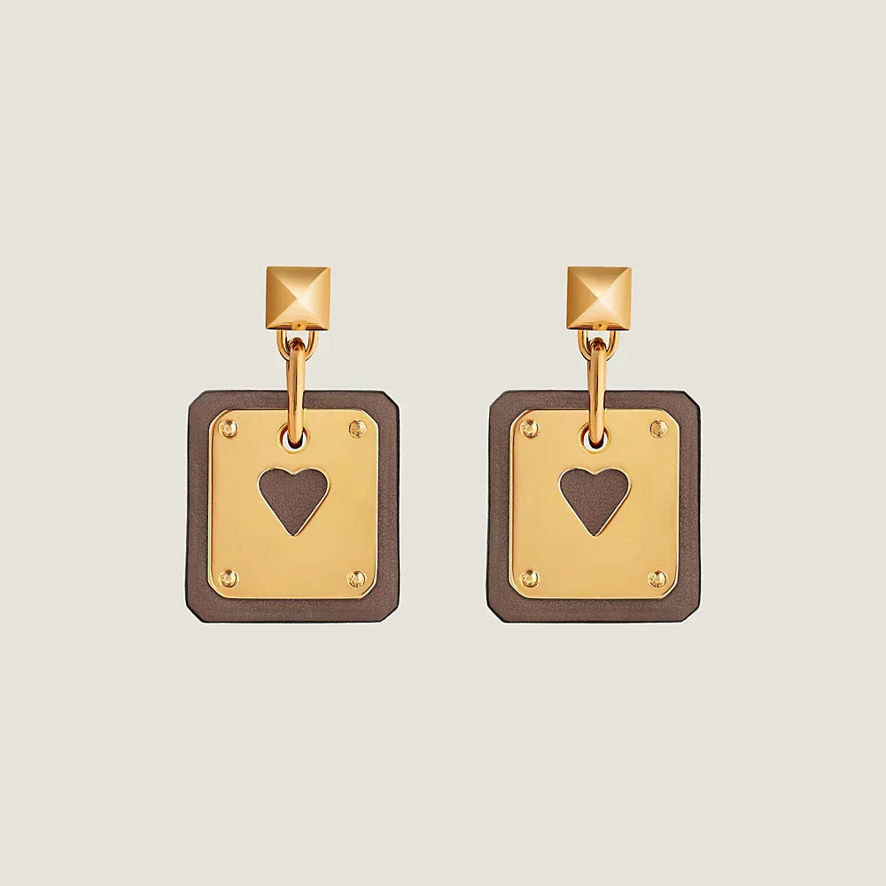 18K As De Celine Brown Hermes Earrings